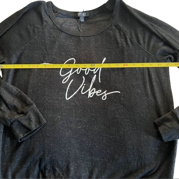 Super Soft Black Sweatshirt with Good Vibes Writing on Front Size Large - Picture 5 of 14